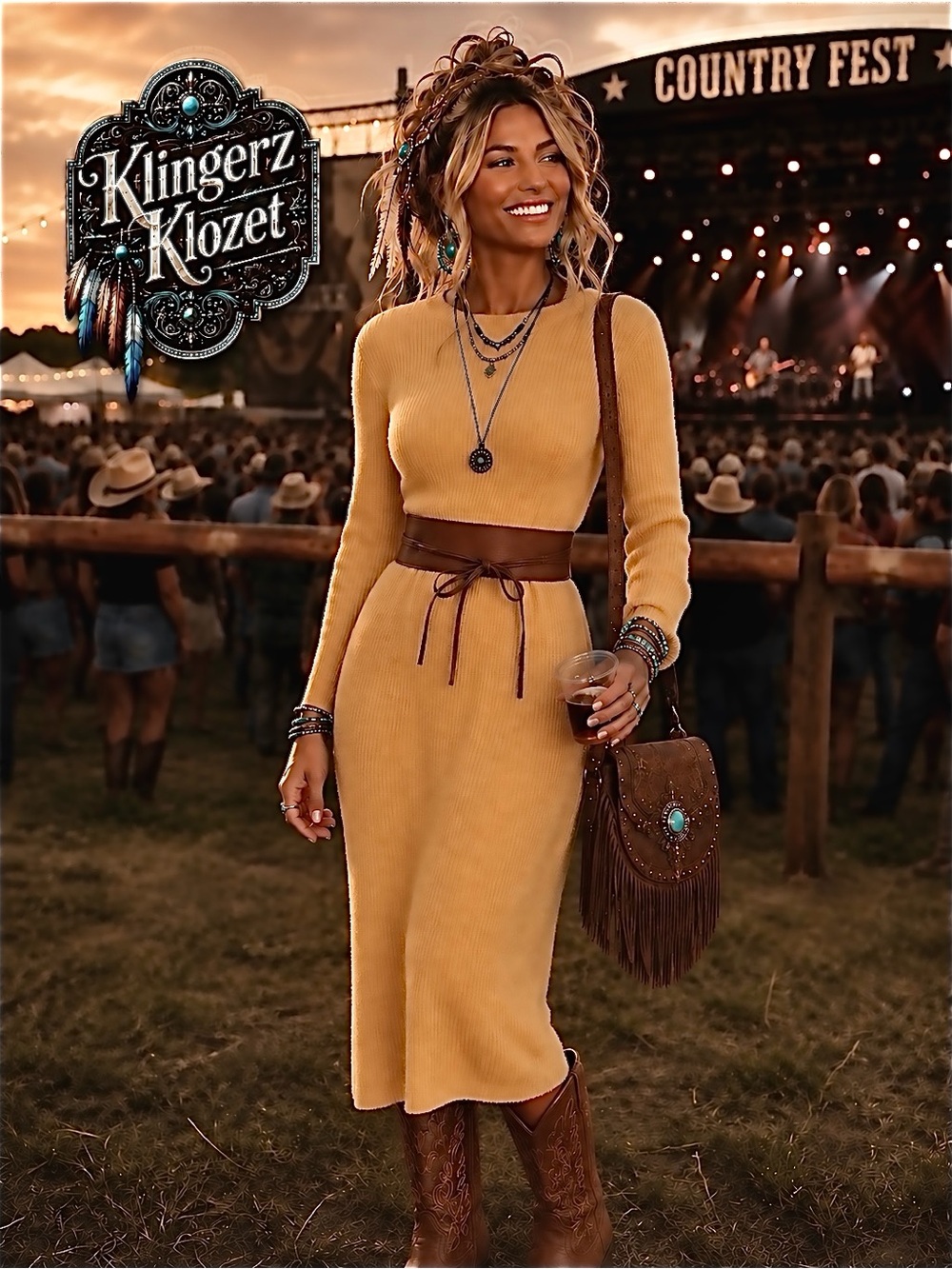Women's Mustard Knit Sweater Dress - NWT. Perfect for the upcoming fall